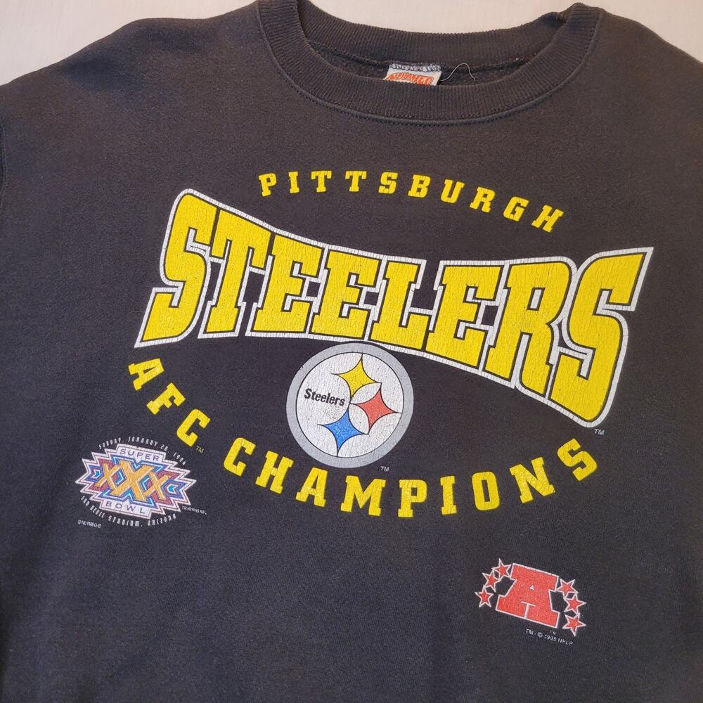 Vintage 90s Pittsburgh Steelers Sweatshirt XL Nutmeg NFL Crewneck Distressed AFC